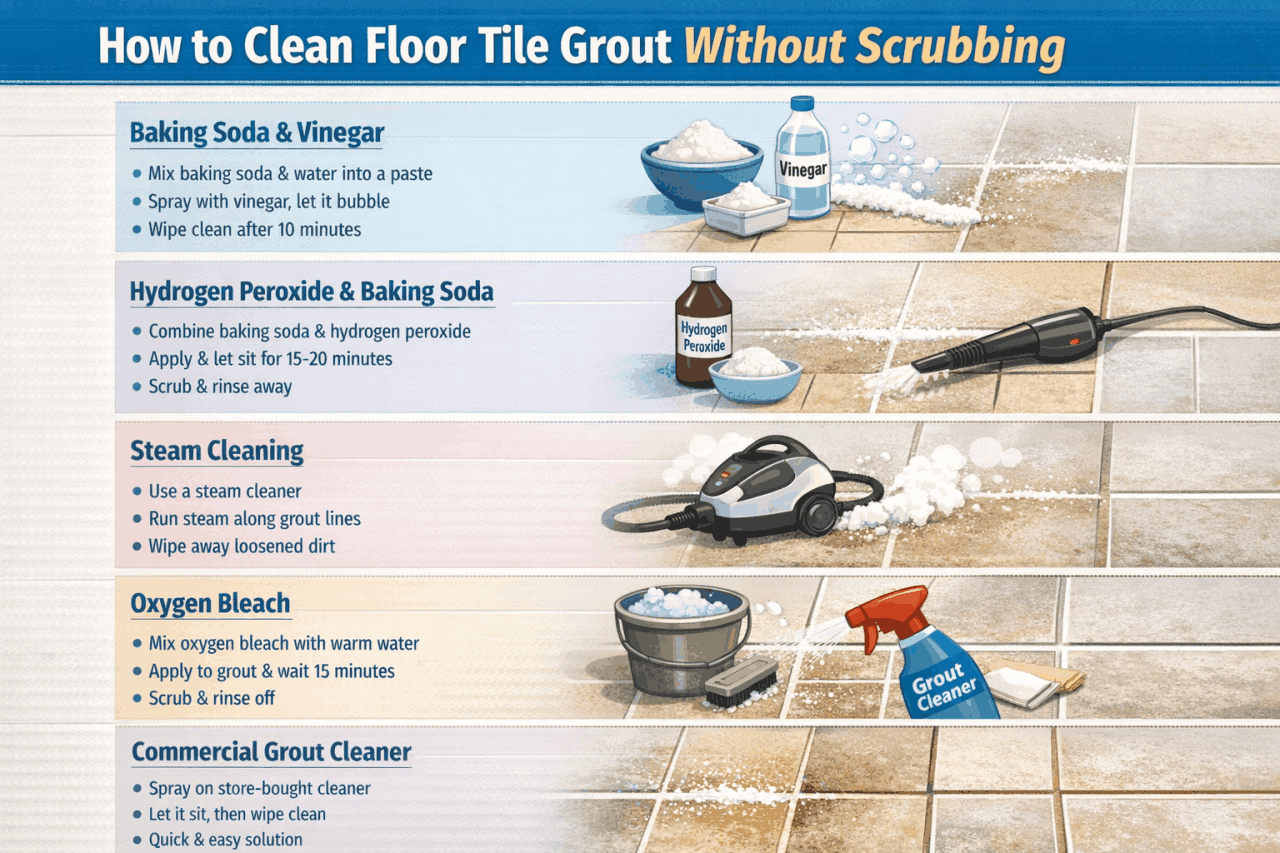 Clean Your Floor Tile Grout Without Scrubbing Using Simple Methods